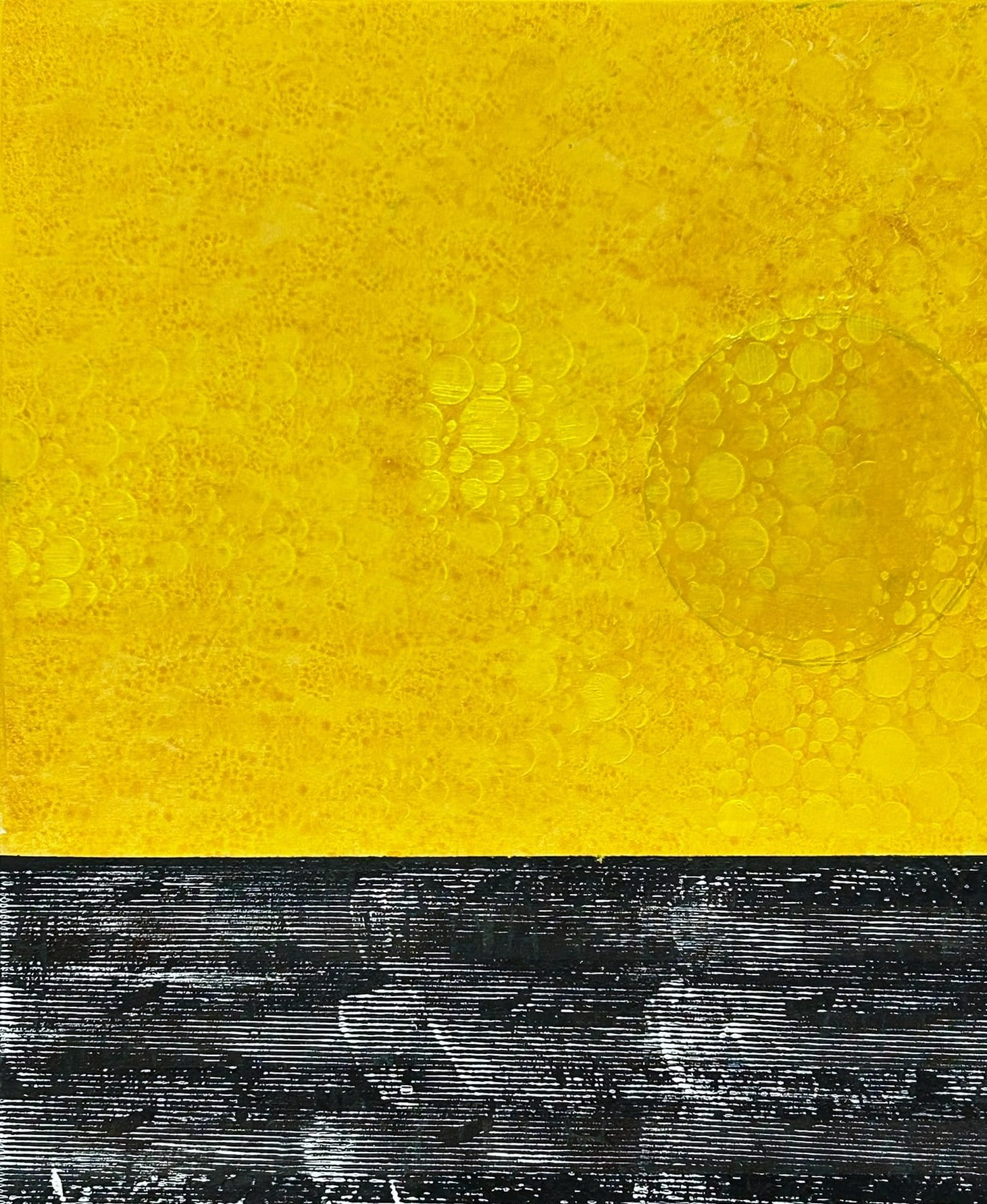 „Gelb über Schwarz“ – Gemälde von Brig, Acryl auf Leinwand