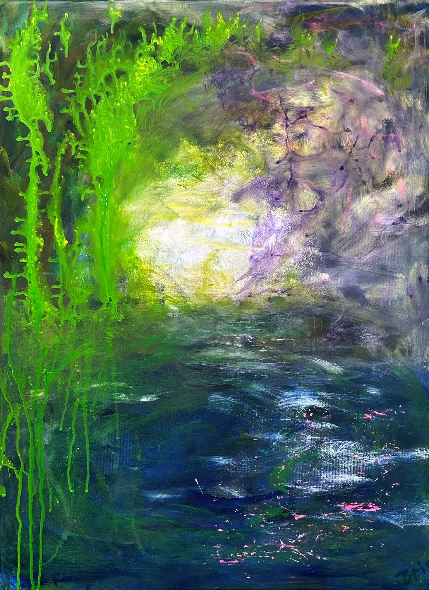 „Lichtung“ – Gemälde von Brig, Acryl auf Leinwand